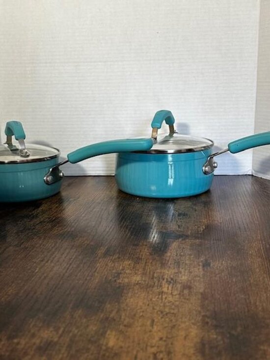 Farberware Other - * FARBERWARE Nonstick Cook Kitchen Cookware Turquoise 1.5 & 1 Qt Pans With Lids